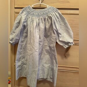 Elegant Light Blue Kids Dress with Smocked Detail